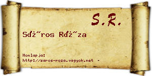 Sáros Róza névjegykártya